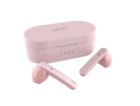 Casti audio - Casti Akai BTE-J10P wireless, bluetooth 5.0, 5V, roz