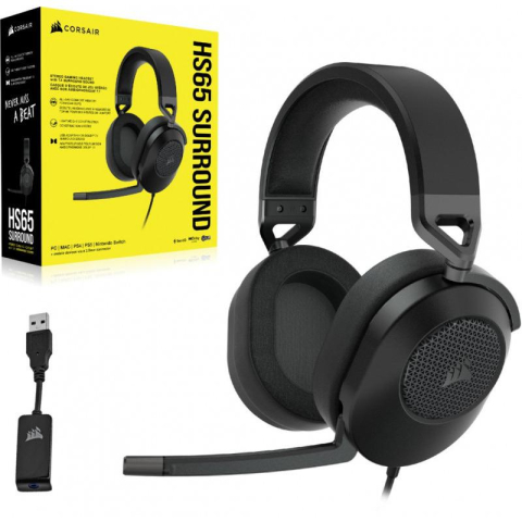 Casti Gaming Head-band Corsair HS65 SURROUND, Wired, Negru [4]