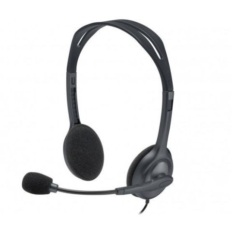Casti audio - Casti Head-band Logitech H111 Stereo Headset, Cu fir, Negru