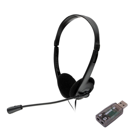 Casti audio - Casti Head-band SPACER SPK-223-USB, Wired, Negru