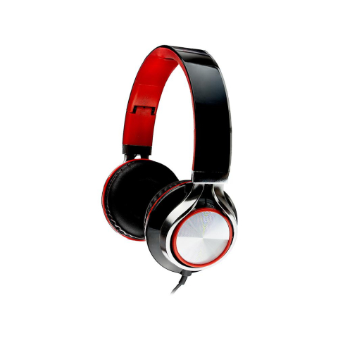 Casti audio - Casti Over-ear SPACER SPHS-SILVER, Cu fir, Rosu