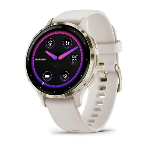 SmartWatch - Ceas Garmin Venu 3S, Ivory/ Soft Gold