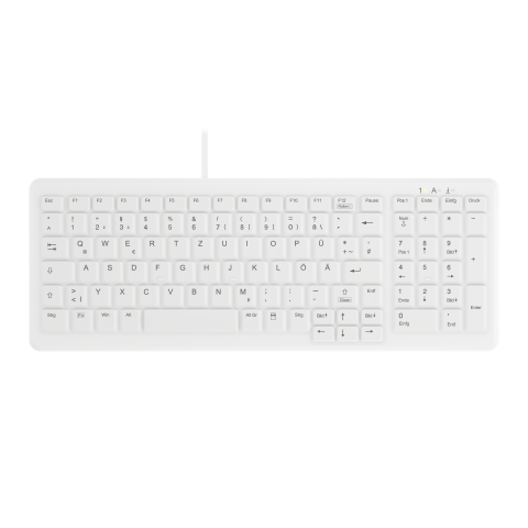 PC, Periferice & Software - Contour Design Active Key Contour ClassicClean Medical Keyboard IP68 Compact Wired White DE C7000