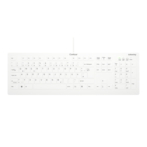 Contour Design Active Key Contour QuickClean Medical Keyboard IP68 Full-Size Wired White DE C8112 [1]