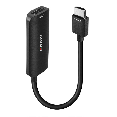 Cabluri Video - Convertor HDMI 8K60 la Port Display 1.4, latime de banda suportata 48Gbps, rezolutie maxima suportata intrare 840x2160@120Hz 4:4:4 8Bit 7680x4320@60Hz 4:2:0 8Bit, rezolutie maxima suportata iesire, 3840x2160@ 120Hz 4:4:4 8Bit 7680x4320@60Hz 4:2:0 8Bit, chipset LT6711GX_U2, negru