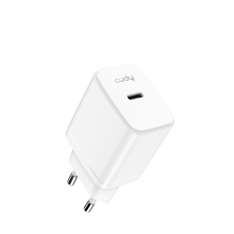 CUDY 25W USB-C Charger, GaN, 1 USB-C port, QC+PD 3.0, EU plug, for iPhone 12 Series and above, Galaxy, iPad, MacBoook Air and More [1]