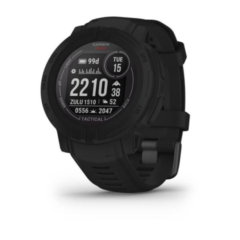 SmartWatch - Garmin Instinct 2 Solar Tactical Edition. Display diagonal: 2.29 cm (0.9"), Display technology: MIP, Display resolution: 176 x 176 pixels. GPS (satellite). Band material: Silicone, Band colour: Black, Band size: One Size