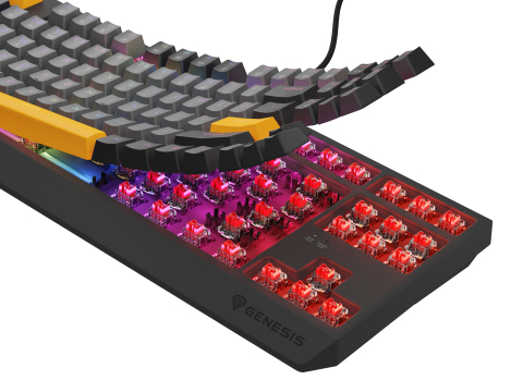 GENESIS Thor 230 TKL keyboard Gaming USB + RF Wireless + Bluetooth QWERTY Black, Grey, Orange [15]