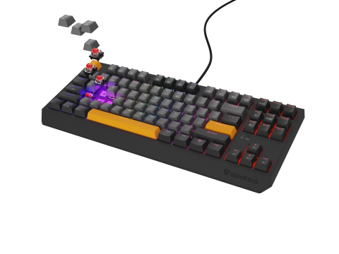 GENESIS Thor 230 TKL keyboard Gaming USB + RF Wireless + Bluetooth QWERTY Black, Grey, Orange [2]
