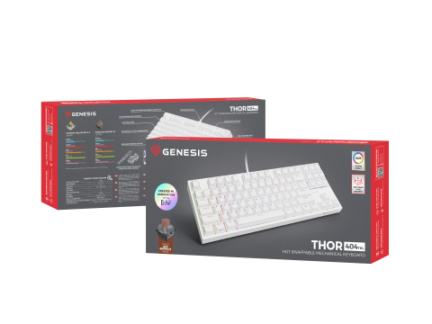 GENESIS Thor 404 TKL keyboard Gaming USB QWERTY US International White [14]