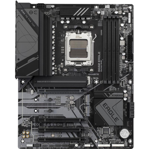 GIGABYTE B650 EAGLE Motherboard - AMD Ryzen 9000 Series CPUs, 12+2+2 Phases VRM, up to 7600MHz DDR5 (OC), 1xPCIe 5.0 + 2xPCIe 4.0 M.2, GbE LAN, USB 3.2 Gen 2 [2]