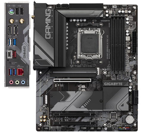 GIGABYTE B650 GAMING X AX V2 Motherboard - AMD Ryzen 9000 Series CPUs, 8+2+2 Phases VRM, up to 8000MHz DDR5 (OC), 1xPCIe 5.0 + 2xPCIe 4.0 M.2, 2.5GbE LAN, WIFI 6E, USB 3.2 Gen 2 [1]
