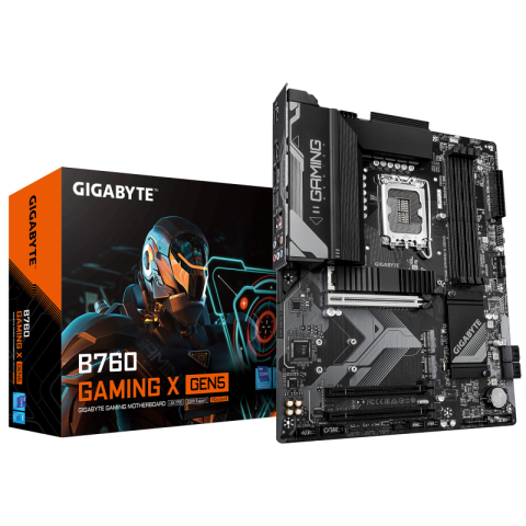 Placi de baza - GIGABYTE B760 GAMING X GEN5 Motherboard - Supports 14th Gen. Intel Core CPUs, 8+1+1 phases VRM, up to 5600MHz DDR5, 3xPCIe 4.0 M.2, 2.5 GbE LAN, USB 3.2 Gen 2