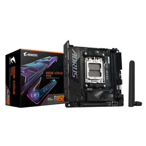 Placi de baza - GIGABYTE B850I AORUS PRO Motherboard - AMD Ryzen 9000 Series CPUs, 8+2+1 Phases Digital VRM, up to 8400MHz DDR5 (OC), 1xPCIe 5.0 + 1xPCIe 4.0 M.2, 2.5LAN, WIFI 7, USB 3.2 Gen 2