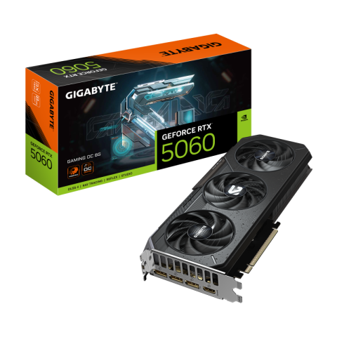 Componente PC - GIGABYTE GeForce RTX 5060 GAMING OC 8G Graphics Card - 8GB GDDR7, 128bit, PCI-E 5.0, 2595 MHz Core Clock, 3 x DisplayPort, 1 x HDMI, GV-N5060GAMING OC-8GD