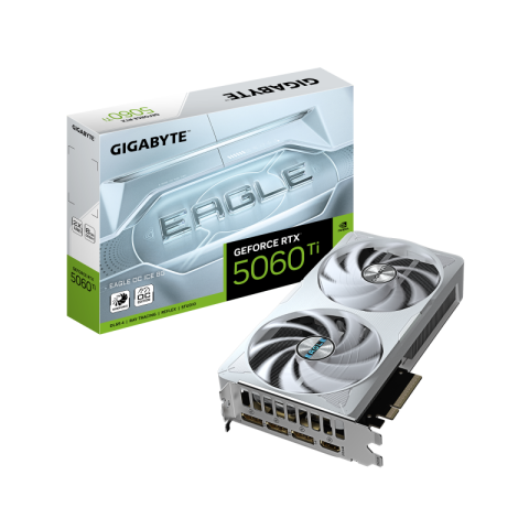 Componente PC - GIGABYTE GeForce RTX 5060 Ti EAGLE OC ICE 8G Graphics Card - 8GB GDDR7, 128bit, PCI-E 5.0, 2617MHz Core Clock, 3 x DisplayPort, 1 x HDMI, GV-N506TEAGLEOC ICE-8GD