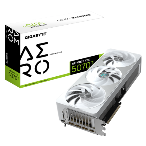 Componente PC - GIGABYTE GeForce RTX 5070 Ti AERO OC 16G Graphics Card - 16GB GDDR7, 256bit, PCI-E 5.0, 2588 MHz Core Clock, 3 x DP 2.1a, 1 x HDMI 2.1b, NVIDIA DLSS 4, GV-N507TAERO OC-16GD