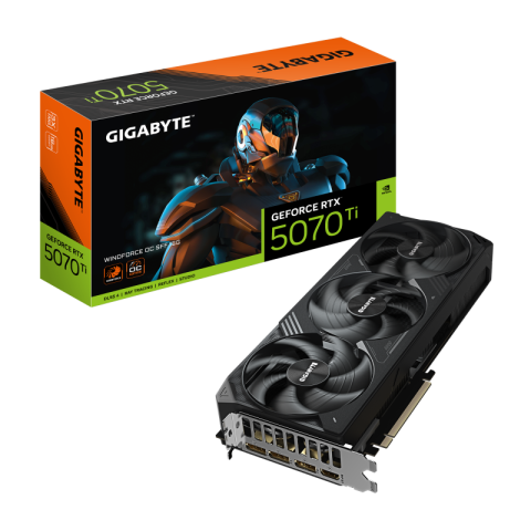Componente PC - GIGABYTE GeForce RTX 5070 Ti WINDFORCE OC SFF 16G Graphics Card - 16GB GDDR7, 256bit, PCI-E 5.0, 2497 MHz Core Clock, 3 x DP 2.1a, 1 x HDMI 2.1b, NVIDIA DLSS 4, GV-N507TWF3OC-16GD