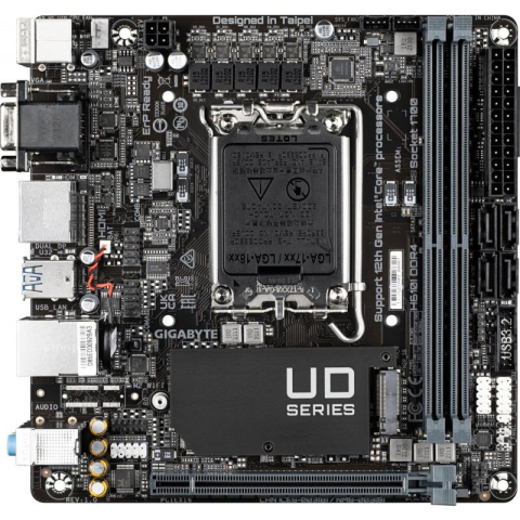 Placi de baza - GIGABYTE H610I DDR4 Motherboard - Supports Intel Core 14th CPUs, 4+1+1 Hybrid Digital VRM, up to 3200MHz DDR4, 1xPCIe 3.0 M.2, GbE LAN, USB 3.2 Gen 1