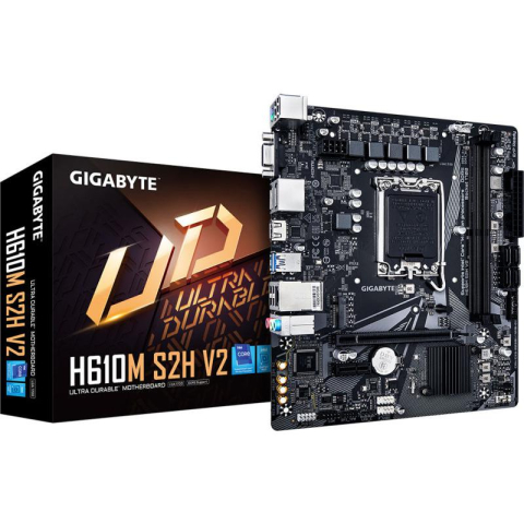 Placi de baza - GIGABYTE H610M S2H V2 Motherboard - Supports Intel Core 14th CPUs, 4+1+1 Hybrid Phases Digital VRM, up to 5600MHz DDR5, 1xPCIe 3.0 M.2, GbE LAN, USB 3.2 Gen 1