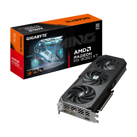 Componente PC - GIGABYTE Radeon RX 9060 XT GAMING OC 8G Graphics Card - 8GB GDDR6, 128bit, PCI-E 5.0, 3320 MHz Core Clock, 2 x DisplayPort, 1 x HDMI, GV-R9060XTGAMING OC-8GD