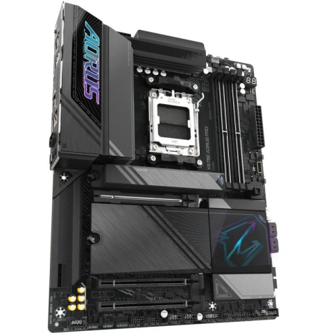 GIGABYTE X870E AORUS PRO Motherboard - Supports AMD Ryzen 9000 CPUs, 16+2+2 Phases Digital VRM, up to 8000MHz DDR5 (OC), 3xPCIe 5.0 + 1xPCIe 4.0,Wi-Fi 7, 2.5GbE LAN, USB 4 [2]