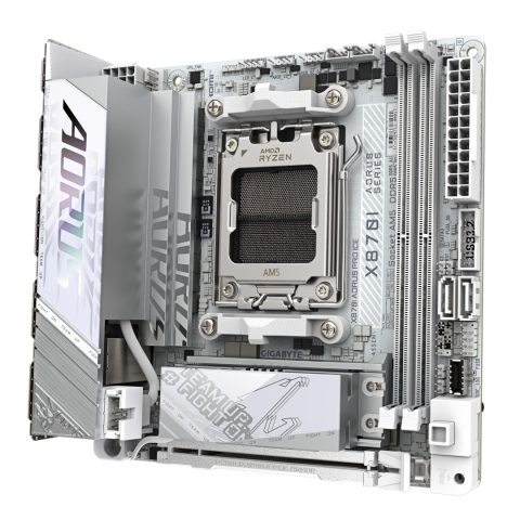 GIGABYTE X870I AORUS PRO ICE Motherboard - Supports AMD Ryzen 9000 Series CPUs, 8+2+1 phases VRM, up to 8400MHz DDR5 (OC), 1xPCIe 5.0 M.2 + 1xPCIe 4.0 M.2, WI-FI 7, 2,5GbE LAN, USB 4 [2]