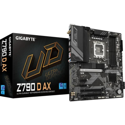Placi de baza - GIGABYTE Z790 D AX Motherboard - Supports Intel Core 14th Gen CPUs, 12+1+1 Phases Digital VRM, up to 7600MHz DDR5 (OC), 3xPCIe 4.0 M.2, Wi-Fi 6E, 2.5GbE LAN, USB 3.2 Gen 2