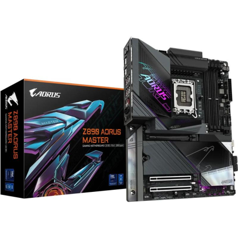 Placi de baza - GIGABYTE Z890 AORUS MASTER Motherboard - Supports Intel Core Ultra (Series 2) CPUs, 18+1+2 phases VRM, up to 9500MHz DDR5 (OC), 2xPCIe 5.0 + 3xPCIe 4.0, Wi-Fi 7, 10GbE LAN, Thunderbolt 4