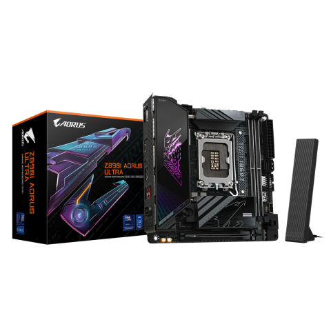 Placi de baza - GIGABYTE Z890I AORUS ULTRA Motherboard - Supports Intel Core Ultra (Series 2) CPUs, 8+1+2 phases VRM, up to 8800MHz DDR5 (OC), 1xPCIe 5.0 + 1xPCIe 4.0, Wi-Fi 7, 2.5GbE LAN, Thunderbolt 4