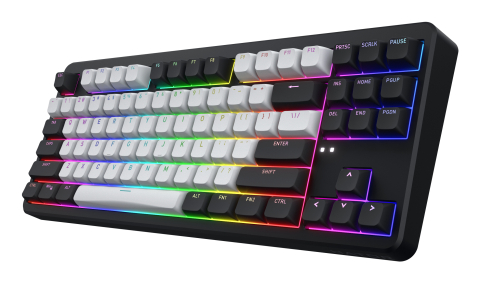 HATOR Rockfall 3 TKL Wireless, black, QMK/VIA, OMA profile white-black keycaps Keyboard - linear mechanical hotswap switches - US - ANSI Layout (HTK850) [3]