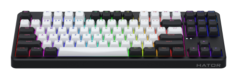 HATOR Rockfall 3 TKL Wireless, black, QMK/VIA, OMA profile white-black keycaps Keyboard - linear mechanical hotswap switches - US - ANSI Layout (HTK850) [2]