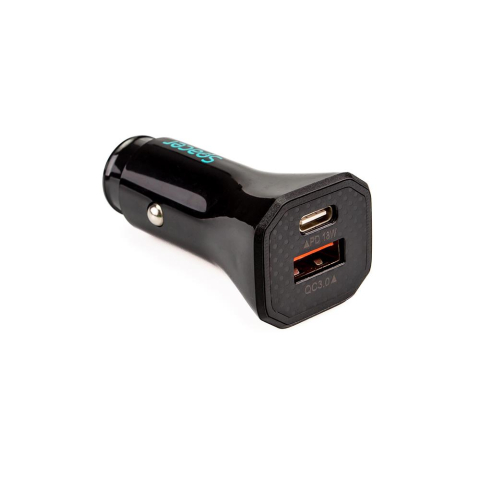 Incarcator auto Spacer Fast Charge 12W, 5V/2.4A max, putere 12W, 1 x USB + 1 x USB Type-C, pt. bricheta auto, negru [2]