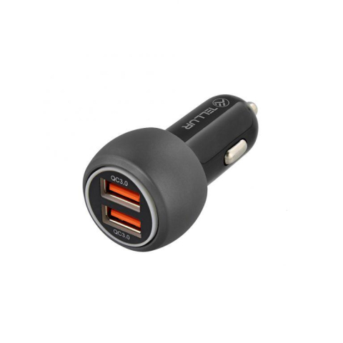 Incarcator auto Tellur FCC8, 6A, 36W (QC 3.0 + QC 3.0), negru [2]