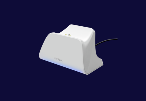 Incarcatoare telefoane - Incarcator pentru controller PS5 Trust GXT 255W, material ABS, alb