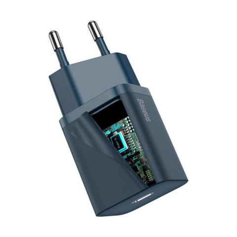 Incarcator retea Baseus Super Si, Quick Charge 20W, 1 x USB Type-C 5V/3A, albastru [2]