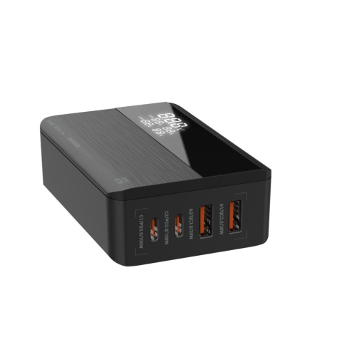 Incarcatoare telefoane - Incarcator retea Serioux 100W GAN Quick Charge, Intrare: 100-240V~ 50/60Hz 2.5A Max , C1 Ieșire: 5V/3A, 9V/3A, 12V/3A, 15V/3A, 20V/5A 100W Max , PPS:3.3-21V/5A, C2 Ieșire: 5V/3A, 9V/3A, 12V/3A, 15V/3A, 20V/5A 100W Max, PPS:3.3-21V/5A, A1 Ieșire: 5V/3A, 9V/3A, 12V/2.5A, 20V/1.5A 30W Max, A2 Ieșire