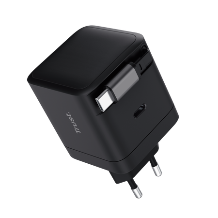 Incarcatoare telefoane - Incarcator Trust Maxo USB-C, putere maxima 65W, lungime cablu 67 cm, negru