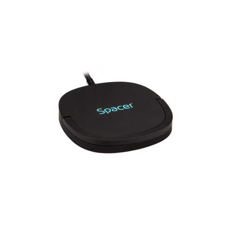 Incarcator wireless Spacer, Quick Charge 15W Qi, conector Type-C, rol de stand prin prindere magnetica, negru [3]