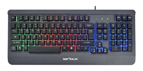 Kit Gaming Serioux Kayel 4 in 1, Tastatura de gaming, 104 taste, 19 taste Anti-ghosting , design slim, iluminare rainbow, structura metalica gri, taste negre + design cu palm rest, cablu USB 1.5M PVC, plug and play, Mouse gaming, senzor Sunplus 199, 800-6400 DPI, switch HUANO, pana la 20 milioane de [2]