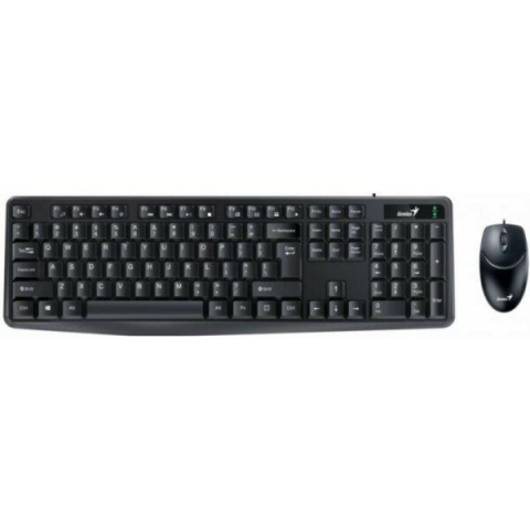Periferice PC - Kit Genius tastatura +mouse, 104 taste (concave), 12 taste multimedia, interfata USB, + mouse optic, rezolutie maxima 1000dpi, 3 butoane, negru