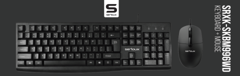 Kit Serioux cu fir, Tastatura: interfata USB, 104 taste, material ABS, US layout, lungime cablu 1.5m PVC,  dimensiuni 440*159*25mm, negru, Mouse: interfata USB, 4 butoane, polling rate 125 Hz, rezolutie DPI 1000, lungime cablu 1.5m PVC, dimensiuni 109*61*37mm, negru [2]
