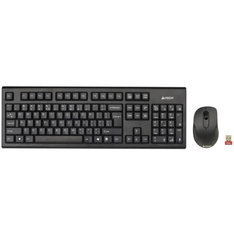 Kit Tastatura Mouse - Kit tastatura + mouse A4tech 7100N, wireless, negru