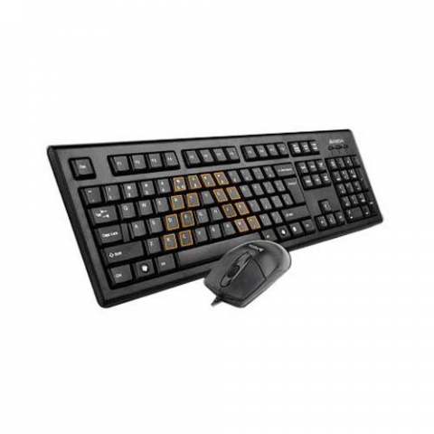 PC, Periferice & Software - Kit tastatura + mouse A4Tech KRS-8572, USB, negru
