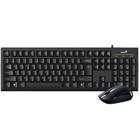 Periferice PC - Kit tastatura + mouse Genius KM-160, cu fir, negru