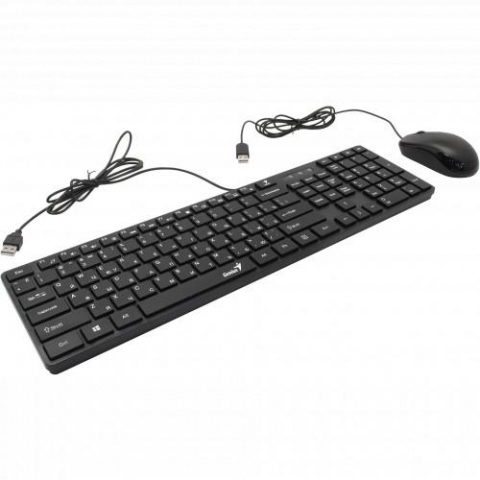 Periferice PC - Kit Tastatura+Mouse Genius SlimStar C126, cu fir, negru