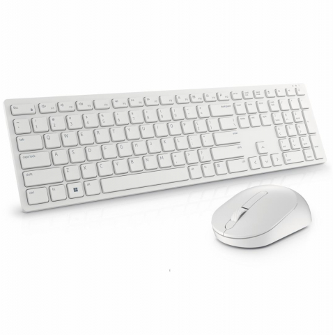 Periferice PC - Kit tastatura si mouse Dell KM5221W, wireless, alb