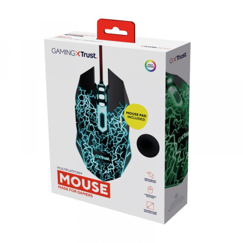 Kit Trust Basics gaming, mouse rezolutie 4000 DPI + mousepad negru [9]