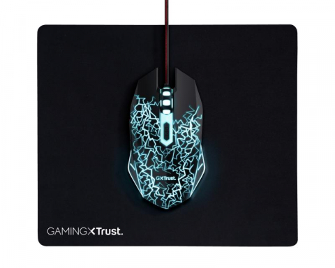 Kit Trust Basics gaming, mouse rezolutie 4000 DPI + mousepad negru [4]
