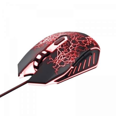 Kit Trust Basics gaming, mouse rezolutie 4000 DPI + mousepad negru [2]